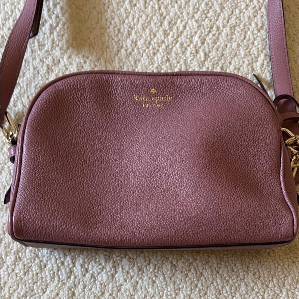 EUC Kate Spade Mauve/Pink Colored Pebbled Leather Crossbody